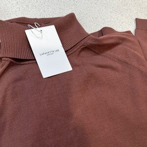 Lafayette 148 New York Brown Turtleneck Top